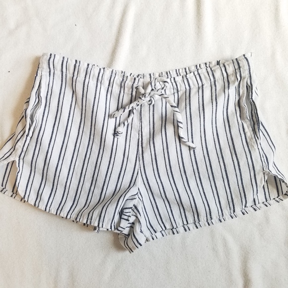 Brandy Melville Other - Brandy Melville White & Blue Striped Pajama Shorts